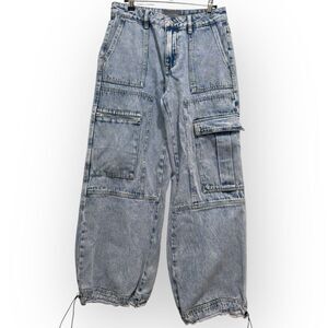 Hudson Gray Cargo Wide Leg Jeans Light Wash – Size Small